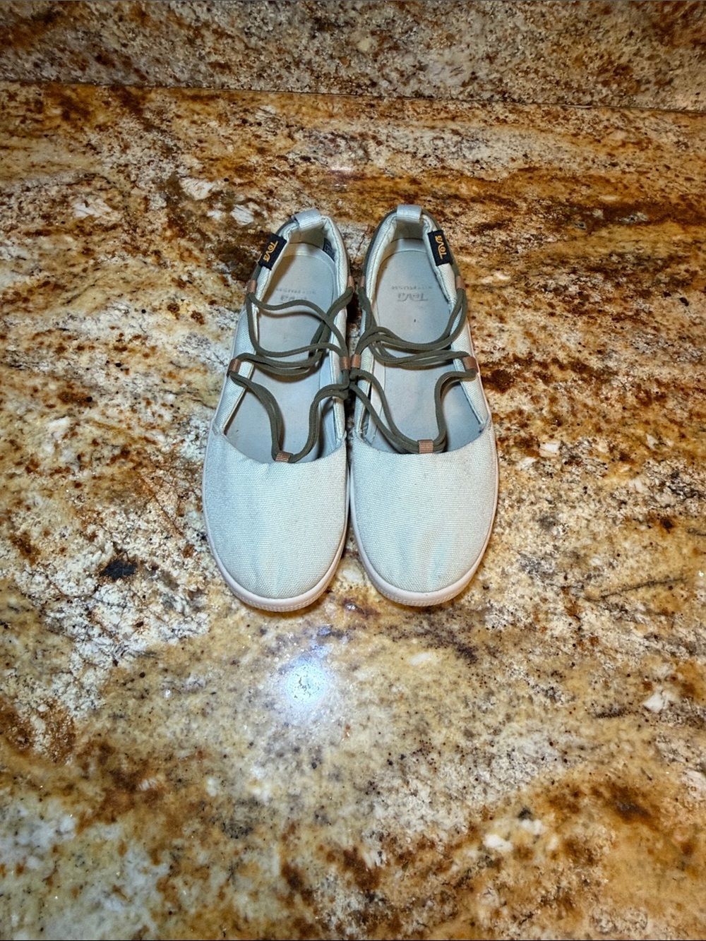Teva Women's Light Gray and Olive Sport slip ons
